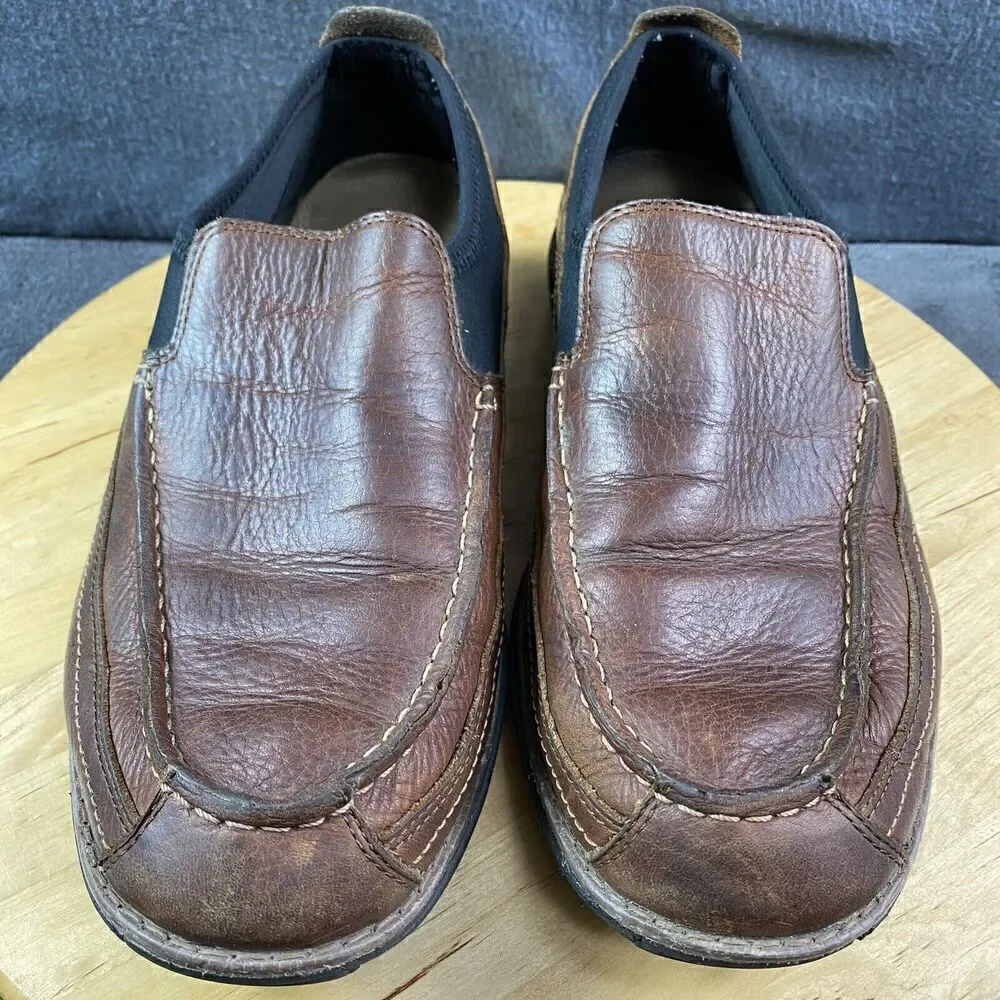 Timberland Richmont Slip On Shoes Brown Burnished Leather Mens Comfort Size 10.5